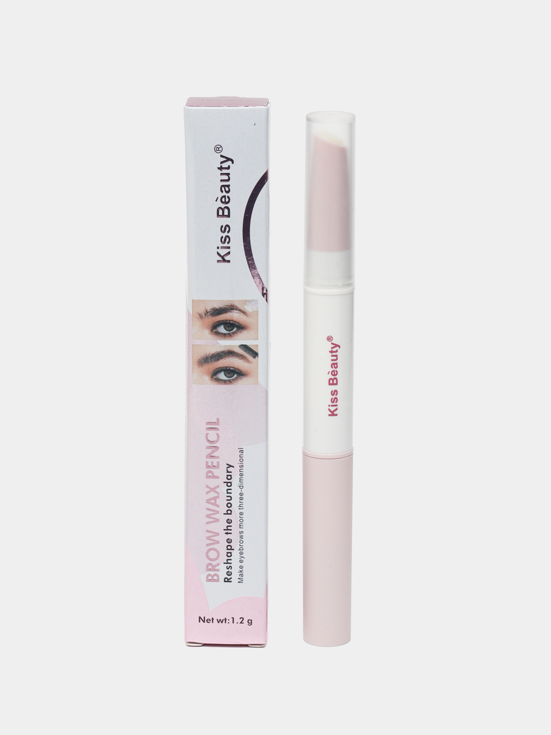 Восковый карандаш для укладки бровей с щеточкой Kiss Beauty Brow Wax Pencil