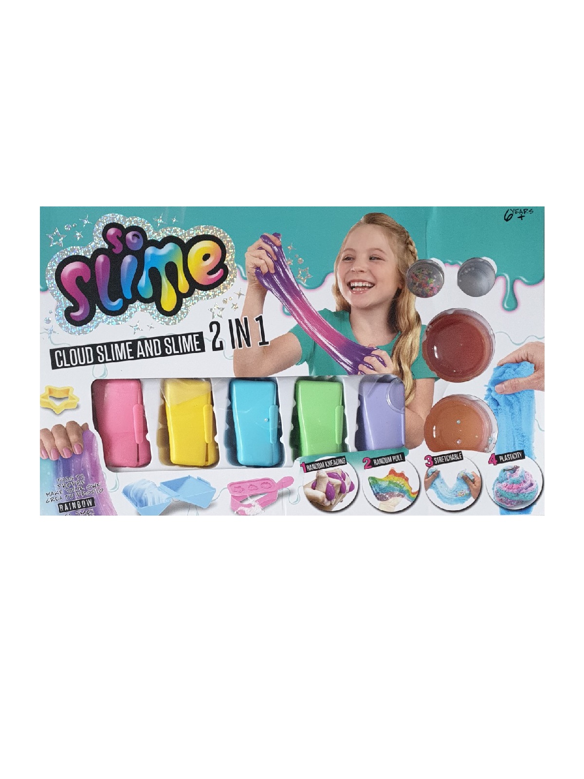 Набор слаймов и воздушного пластилина 2 в 1 Cloud Slime 2 in 1 small