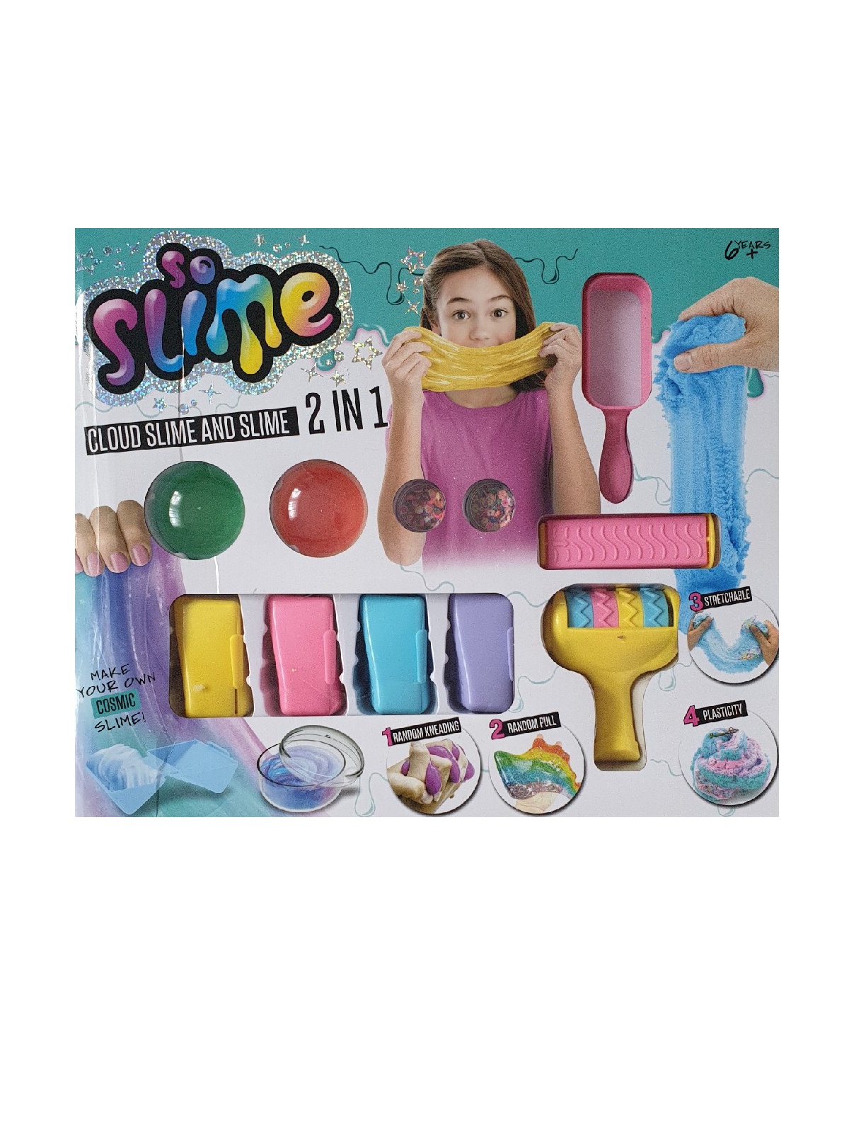 Набор слаймов и воздушного пластилина 2 в 1 Cloud Slime 2 in 1 big