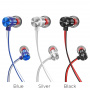 Проводные наушники BOROFONE BM48 Acoustic, Jack 3.5mm, 1.2 м, серебристый, контроллер с микрофоном
