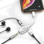 Переходник Baseus 3-в-1 L51 CALL51-S2, Apple Lightning - mini jack 3.5 mm, белый