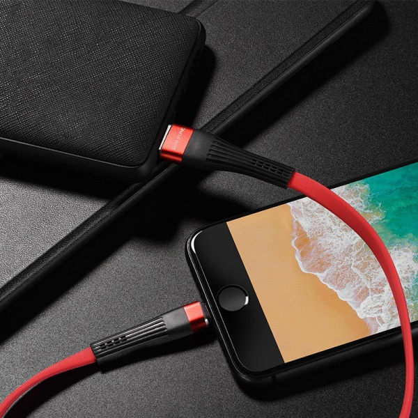 Кабель Borofone BU4, lightning, 1.2 м, красный