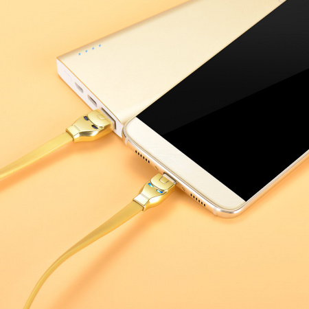 Кабель Hoco U14 Steel man, USB - USB Type-C, 1.2 м, золотой