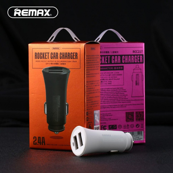 Автомобильное зарядное устройство Remax Rocket RCC217, белый