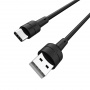 Кабель Borofone BX30 Silicone, USB - USB Type-C, 1 м, черный