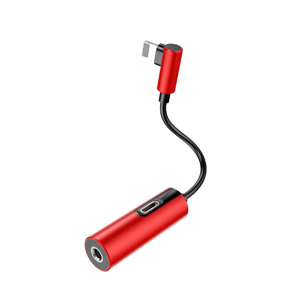 Переходник Baseus L42 CALL42-91, Apple Lightning - mini jack 3.5 mm, красный