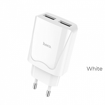 Сетевое зарядное устройство Hoco C52A 2 USB, 2.1А, белый