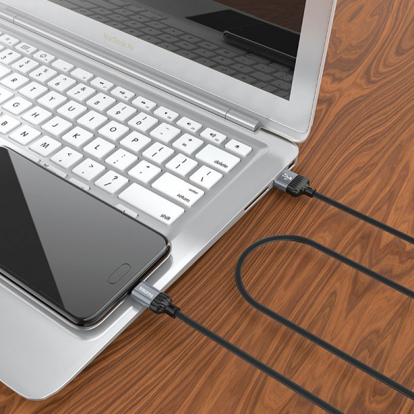 Кабель Borofone BX28 Dignity, USB - USB Type-C, 1 м, серый
