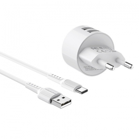 Комплект зарядки Type-C BA23A, 2 USB, 2.4А