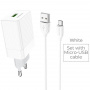 Зарядное устройство BOROFONE BA47A Mighty, 3A, белый, кабель micro USB BX19 Huiyi
