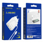 Зарядное устройство BOROFONE BA50A Beneficence Lightning, 2.1A, белый, два порта