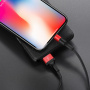Кабель Hoco X26, lightning, 1 м, черно-красный