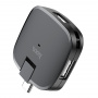 Переходник HOCO HB11 Type-C, USB - 3USB, черный, (USB 2:0 - 480 Мбит/с)