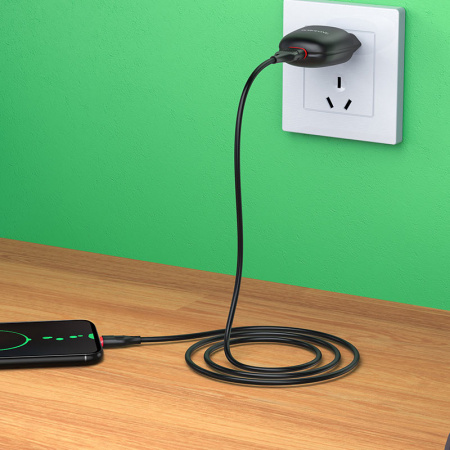Зарядное устройство BOROFONE BA49A Vast, 2.1A, черный, кабель micro USB