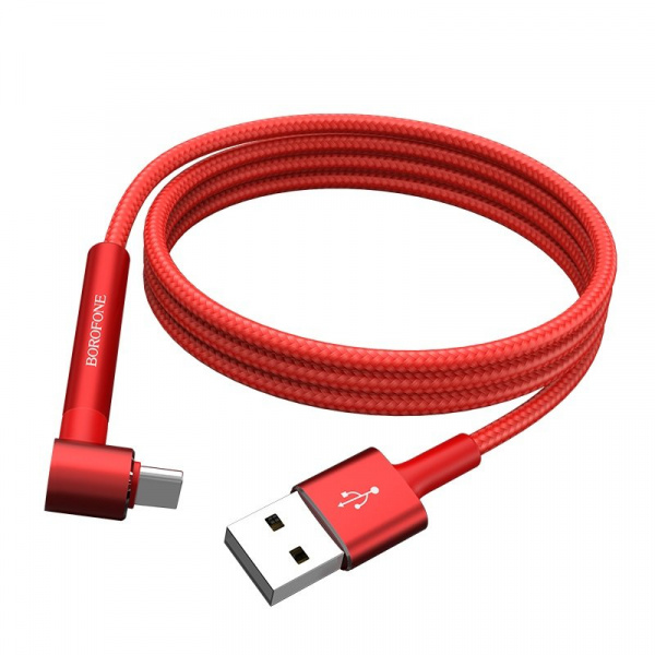 Кабель Borofone BU6, USB - USB Type-C, 1.2 м, красный