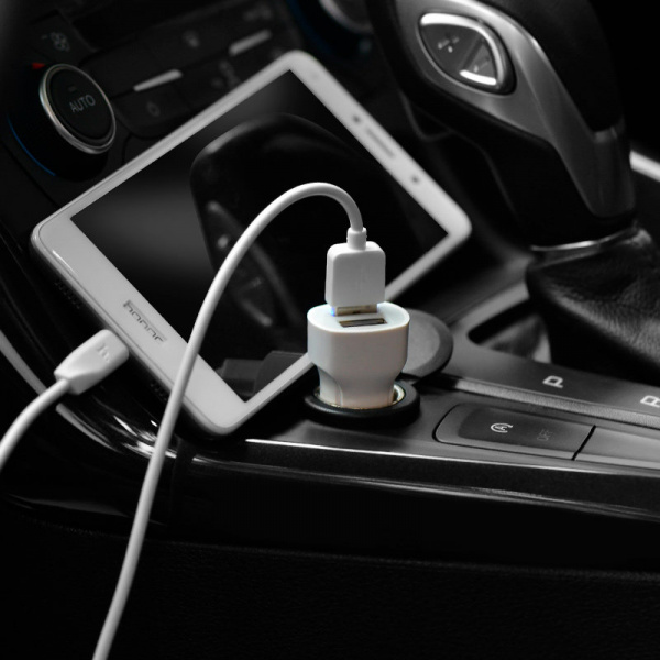 Автомобильное зарядное устройство Hoco Z2A, Micro USB