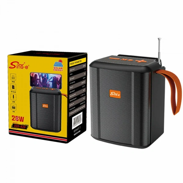 Портативная Bluetooth-колонка Sing-e ZQS-820 с функцией солнечной зарядки