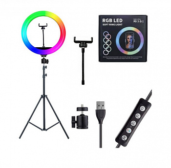 Кольцевая лампа RGB MJ20 20 см