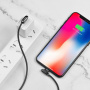 Кабель Hoco U60, lightning, 1.2 м, серый