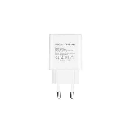 Сетевое зарядное устройство Hoco C25A, 2 USB, 2.2А, белый