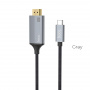 Кабель HDMI HOCO UA13 Type-C - HDMI, 1.8 м, серый, 4K