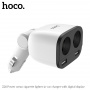Автомобильное зарядное устройство HOCO Z28 Power Ocean, 3.1A, 2*80 Вт, белый, дисплей