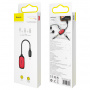 Переходник Baseus 3-в-1 L51 CALL51-S2, Apple Lightning - mini jack 3.5 mm, красный