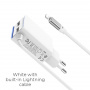Зарядное устройство BOROFONE BA35A Brilliant 2*USB, 2.1A, белый, кабель Lightning
