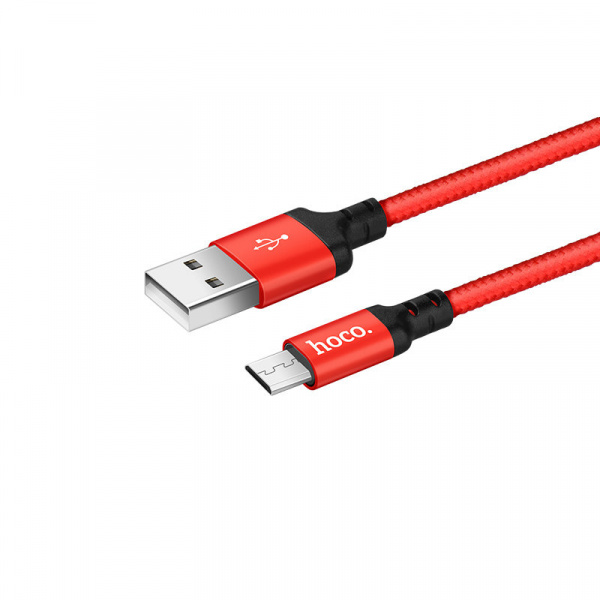 Кабель Hoco X14 USB - micro USB, 1 м красно-черный