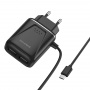 Зарядное устройство BOROFONE BA50A Beneficence micro USB, 2.1A, черный, два порта