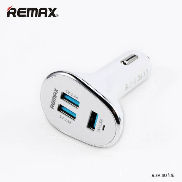 Автомобильное зарядное устройство Remax 3USB RCC302, белый