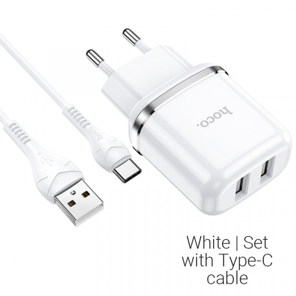 Зарядное устройство HOCO N4 Aspiring Type-C, 2.4A, белый