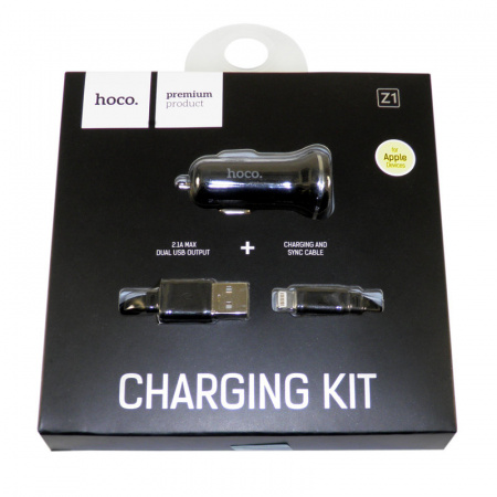Автомобильное зарядное устройство Hoco Z1, Micro USB, черный
