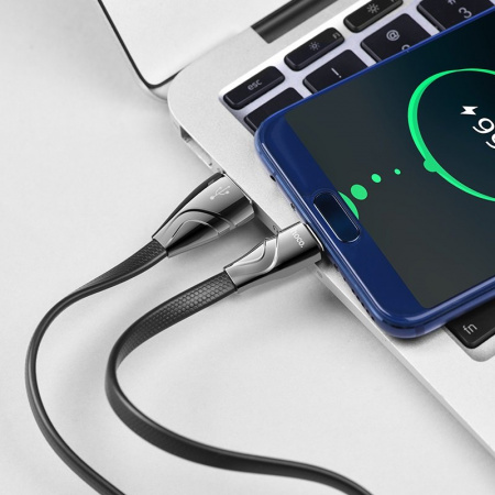 Кабель Hoco U57, USB - USB Type-C, 1.2 м, черный