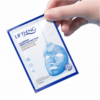 Маска LifthengBlueberry Amino Acid Cleansing Mud Film Facial Mask 