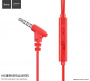 Проводные наушники HOCO M6 sport, Jack 3.5mm, 1.2 м, красный, контроллер с микрофоном