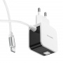 Зарядное устройство BOROFONE BA41A Power lake Type-C, 2.4A, белый, цифровой дисплей