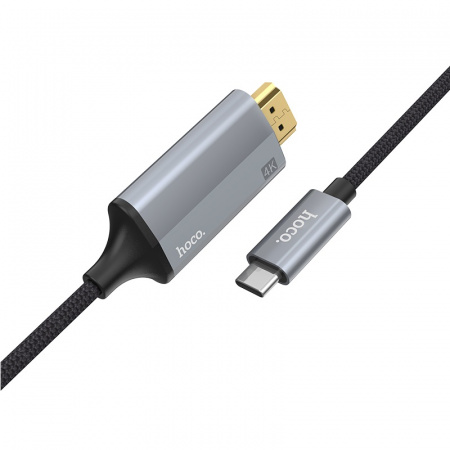 Кабель HDMI HOCO UA13 Type-C - HDMI, 1.8 м, серый, 4K