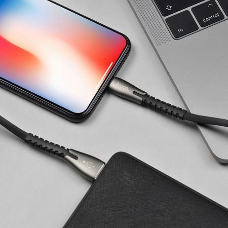 Кабель Hoco U58, lightning, 1.2 м, черный