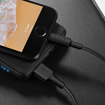 Кабель Hoco X25, lightning, 1 м, черный