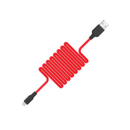 Кабель Hoco X21 Silicone SB - micro USB, 1 м черно-красный