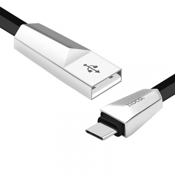Кабель Hoco X4 Zinc, USB - USB Type-C, 1.2 м, черный