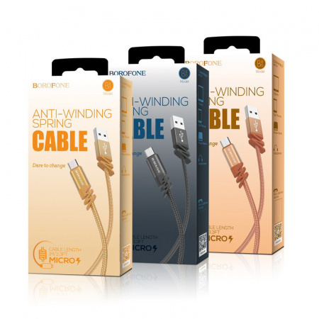 Кабель Borofone BX6 JoyCord USB - micro USB, 1 м розовый