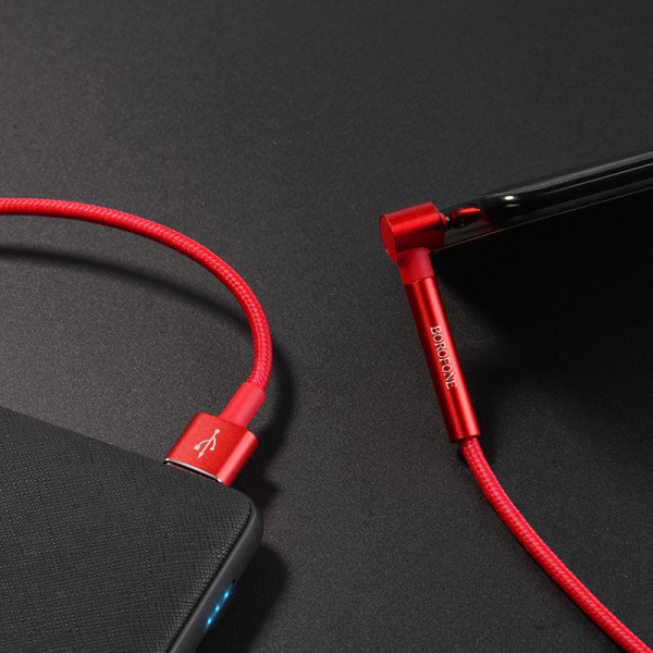 Кабель Borofone BU6, USB - USB Type-C, 1.2 м, красный