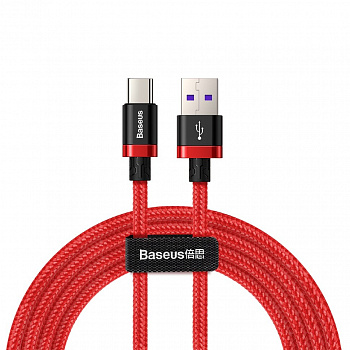 Кабель Baseus CATZH-B09 QC 3.0, USB - USB Type-C, 2 м, quick charge 3.0, красный