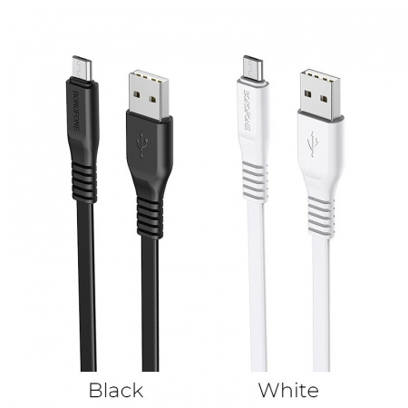 Кабель Borofone BX23 Wide power USB - micro USB, 1 м черный