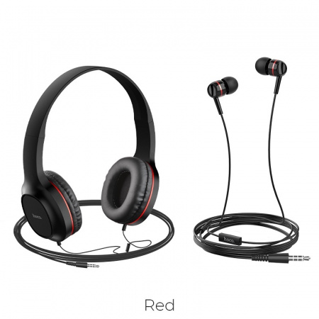 Беспроводные наушники HOCO W24 Bluetooth, красный