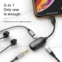 Переходник Baseus 3-в-1 L51 CALL51-01, Apple Lightning - mini jack 3.5 mm
