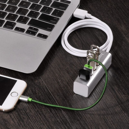 USB 2.0 HUB Hoco HB1 4 порта, серебристый