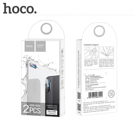 Защитная пленка HOCO V11 2PCS на объектив камеры для iPhone X/XS/XSmax прозрачный